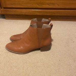 Cognac leather Madewell booties